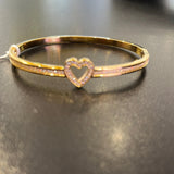 PRETTY BANGLES bracelet, steel, cz SYMBOLS SMALL SIZE Gold Heart