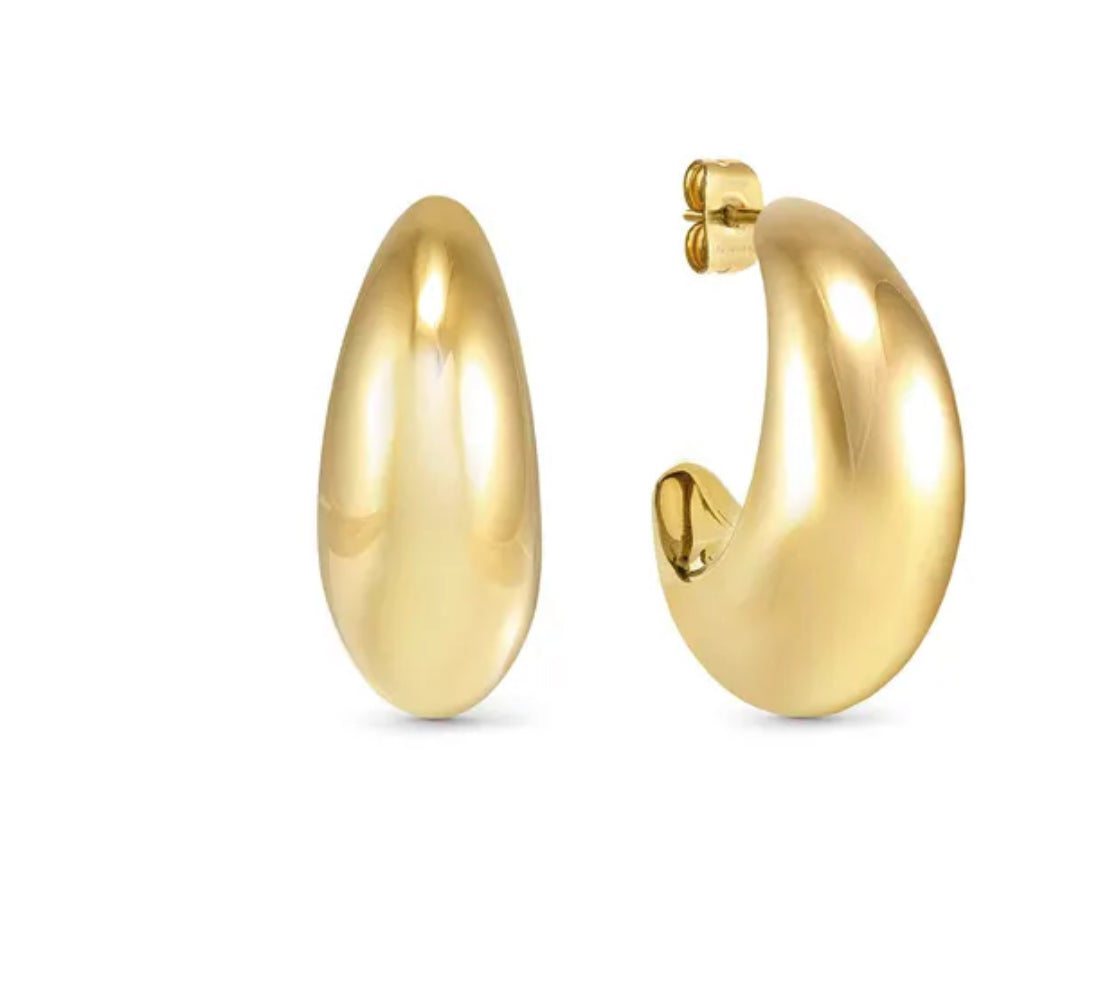 134315 012 ECCLECTICA EARRINGS, LARGE MOON HOOP