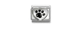 COMPOSABLE CLASSIC LINK, HEART WITH BLACK PAW
