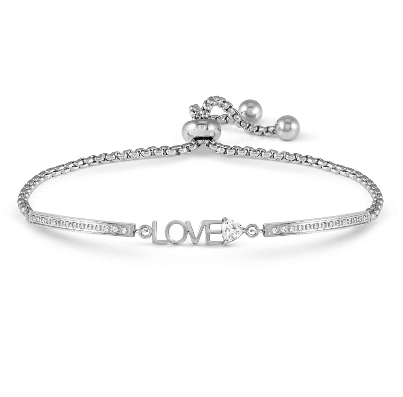 028022 001 MILLELUCI BRACELET, LOVE, SILVER COLOUR