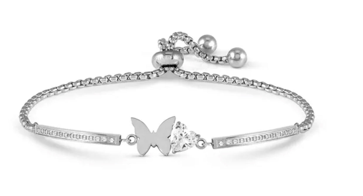 028019 010 MILLELUCI BRACELET WITH BUTTERFLY AND CZ HEART