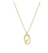 242806/055 MY REBEL ART NECKLACE, SMALL OVAL, WHITE STONE