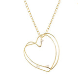242810 006 LONG NECKLACE MY REBEL ART BIG HEART, WHITE STONES