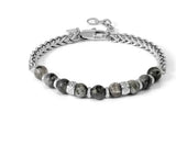 MANVISION STEEL BRACELET WITH NATURAL STONES    133017 081