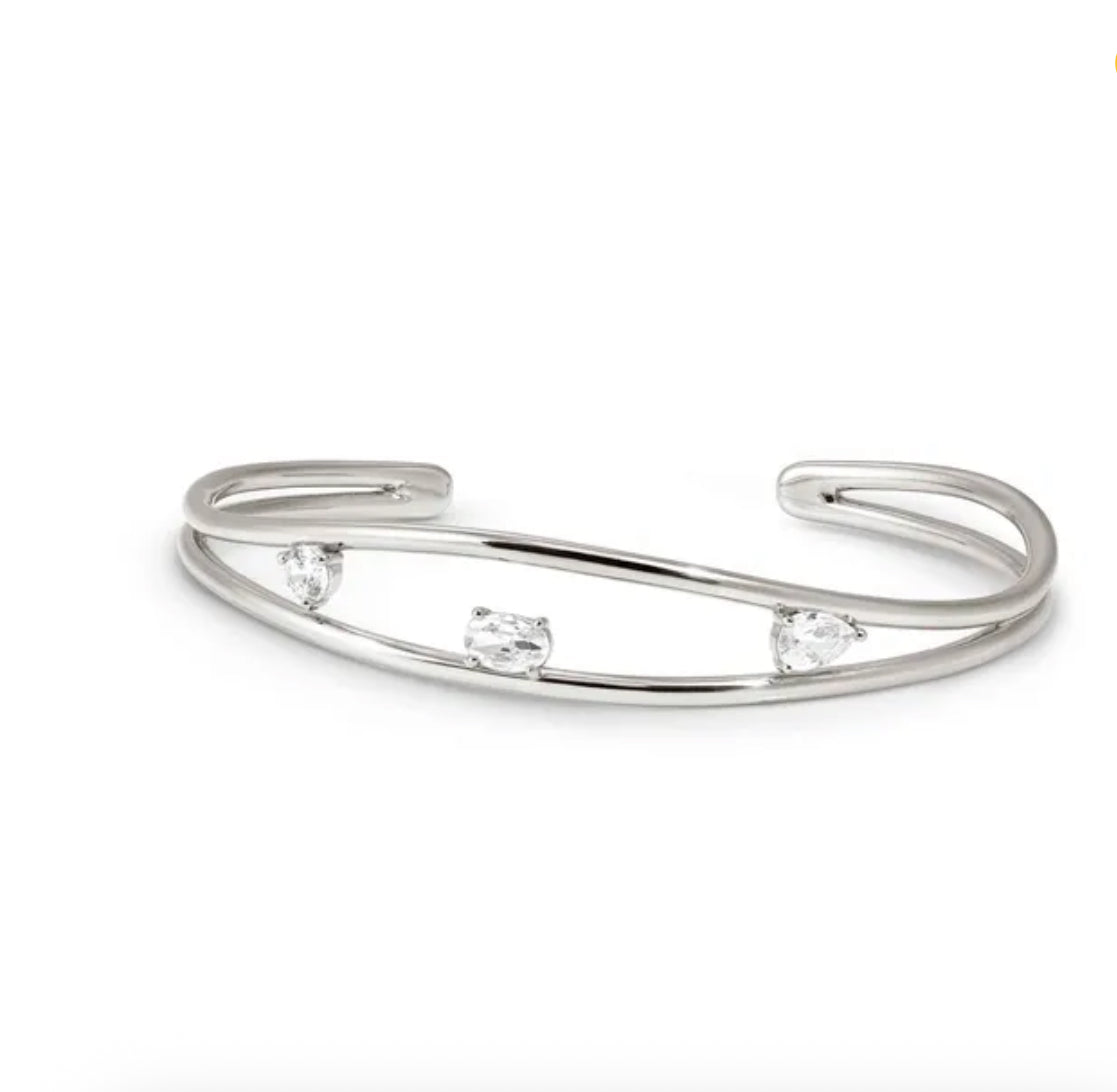 242804/010 MY REBEL ART CUFF BRACELET WITH WHITE STONES