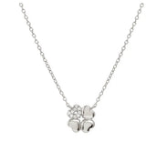 242303 001 Sterling silver necklace with Cubic Zirconia and Four-Leaf Clover pendant