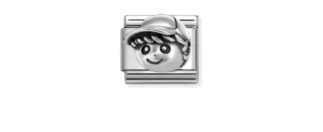 COMPOSABLE CLASSIC LINK COUPLE, BOY, OXIDISED SILVER