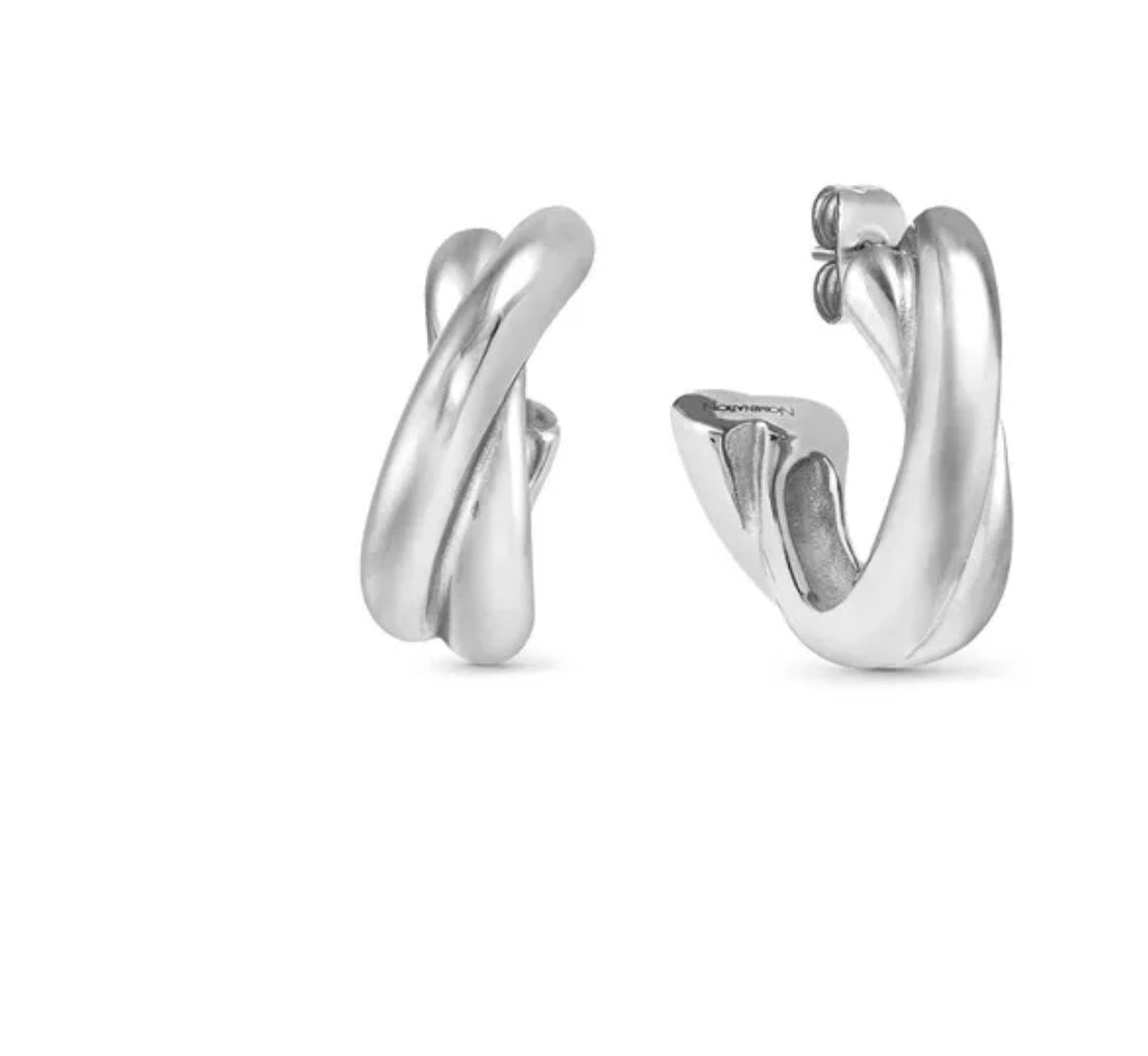 134316 001 ECCLECTICA EARRINGS, CRISSCROSS HOOPS