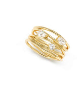 242802 012 MY REBEL ART BAND RING WITH WHITE STONES