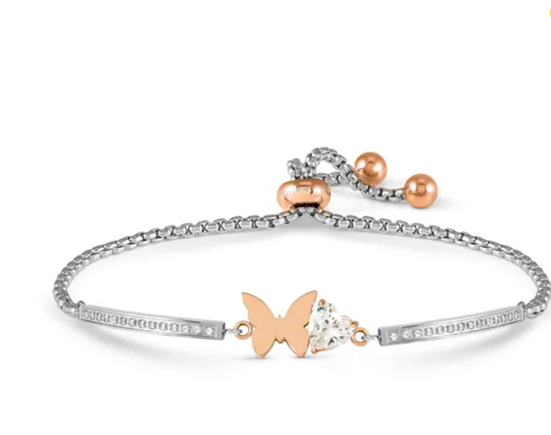 028020 010 MILLELUCI BRACELET WITH BUTTERFLY AND CZ HEART