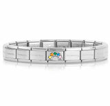 Complete Bracelet with Silver & CZ Rainbow
