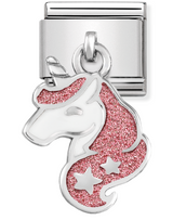 331805/13 Classic CHARMS steel,925 silver & enamel Unicorn