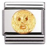 030123/17 Classic RELIEF MONUMETS s/Steel,bonded yellow gold The mouth of truth (Italy)