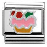330204/10 Classic CHRISTMAS S/Steel,enamel,Silver 925 cupcake