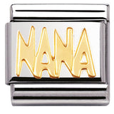 030107/09 Classic WRITING,S/Steel,bonded yellow gold  Nana