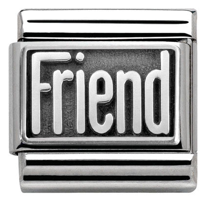 330102/31 Classic PLATES OXIDIZED steel silver 925 FRIEND