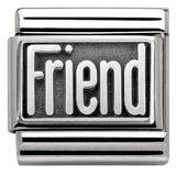 330102/31 Classic PLATES OXIDIZED steel silver 925 FRIEND