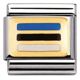 030234/38 Classic FLAG,S/steel,enamel,bonded yellow gold ESTONIA