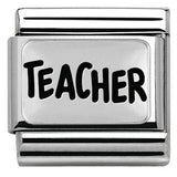 330102/39 Classic PLATES OXIDIZED steel  silver 925 TEACHER