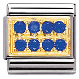 030314/04 Classic PAVE,S/steel,Bonded Yellow Gold,CZ,BLUE