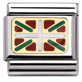 030234/46 Classic  FLAG S/steel,enamel,bonded yellow gold Bandiera BASCA