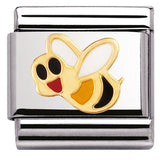 030211/11 Classic S/Steel,enamel,bonded yellow gold Bee
