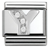 330301/25 Classic LETTER Y S/steel. Cub. zirc,925 silver