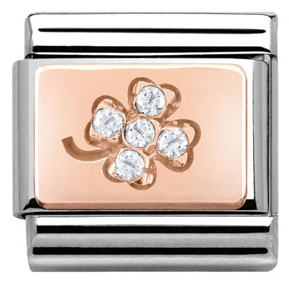 430302/02 Classic S/steel, Rose Gold,CZ  Four Leaf Clover CZ