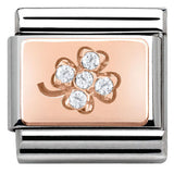 430302/02 Classic S/steel, Rose Gold,CZ  Four Leaf Clover CZ