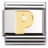 030101/16 Classic LETTER,S/Steel,Bonded Yellow Gold Letter  P