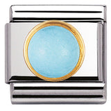 030503/06 Classic ROUND STONES,S/Steel, Bonded Yellow Gold,TURQUOISE