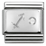 330302/09 Classic ZODIAC S/steel,CZ,925 silver Sagitarius