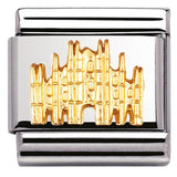 030123/13 Classic RELIEF MONUMETS S./Steel with bonded yellow gold Milan duomo (Italy)
