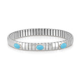 XTE stainless steel? sterling silver and 3 gemstones bracelet (016_Turquoise)