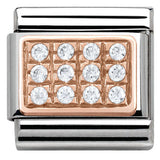 430301/01 Classic PAVE,S/steel,Rose Gold, CZ  White CZ