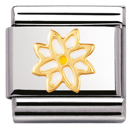 030214/09 Classic S/steel,enamel,bonded yellow gold Edelweiss,Edelweiss