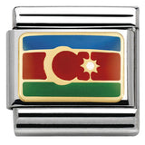030236/19 Classic steel with enamel and bonded yellow gold (19_AZERBAIJAN
