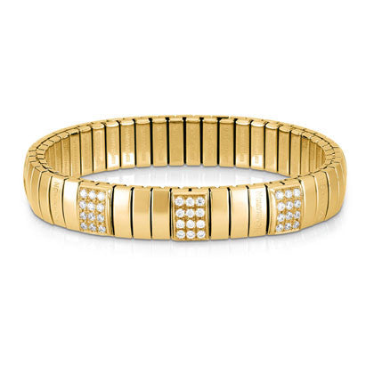 Bracelets GOLDEN (M) in steel? silver 925? CZ with 3 pave (001_WHITE)