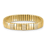 Bracelets GOLDEN (M) in steel? silver 925? CZ with 3 pave (001_WHITE)