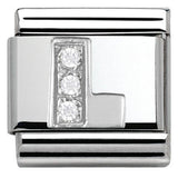 330301/12 Classic LETTER L  S/Steel. Cub. zirc,925 silver