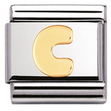 030101/03 Classic LETTER,S/Steel,Bonded Yellow Gold Letter  C