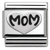 330101/10 Classic OXIDIZED ,S/Steel,sterling silver MOM Heart