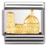 030123/07 Classic RELIEF MONUMETS,S/Steel,bonded yellow gold Florence Duomo (Italy)