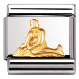 030123/35 Classic RELIEF MONUMENTS,S/steel,bonded yellow gold,Little Mermaid Copenhagen