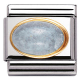030504/01Classic OVAL SEMIPRECIOUS STONES.S/Steel,Bonded Yellow Gold,AQUAMARINE