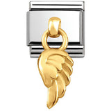 031800/06 Classic CHARMS S/Steel, Bonded Yellow Gold Wing