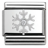 330313/02 CHRISTMAS S/Steel,enamel,CZ,925 silver Snowflake
