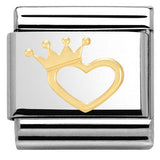 030116/17 Classic, S/Steel,bonded yellow gold Heart with crown