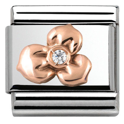 430305/02 Classic,S/steel,Bonded Rose Gold,CZ Flower