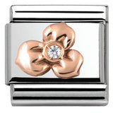 430305/02 Classic,S/steel,Bonded Rose Gold,CZ Flower